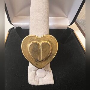 Betsey Johnson Gold-tone Stretchable Heart Ring